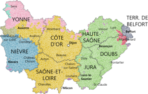 Vakantie in de Bourgogne landkaart